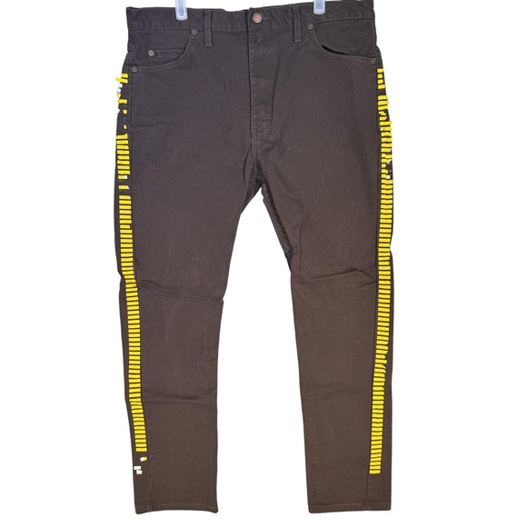 Dickies Pants Mens 36x30 Brown Slim Skinny Work Twill Stretch WP810 Side Stripe - Picture 1 of 11